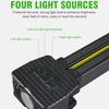 Rechargeable LED Work Lights 6 Modes Foldtable Flashlight with Magnetic Hanging Hook Type-C USB Charging for Camping Car Repair Workshop Emergency