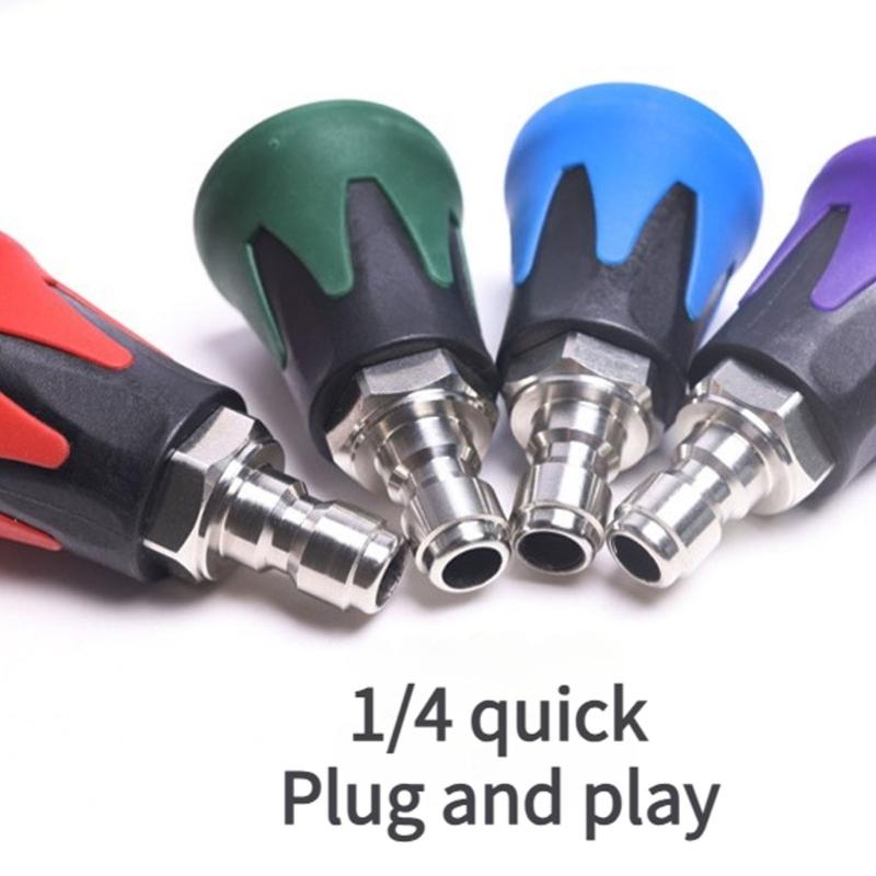 Automotive Pressure Washer Nozzle 1/4 Inch Bore 40 Degree Fan Sprayer 304 Stainless Steel Design Water Guns Head Tips