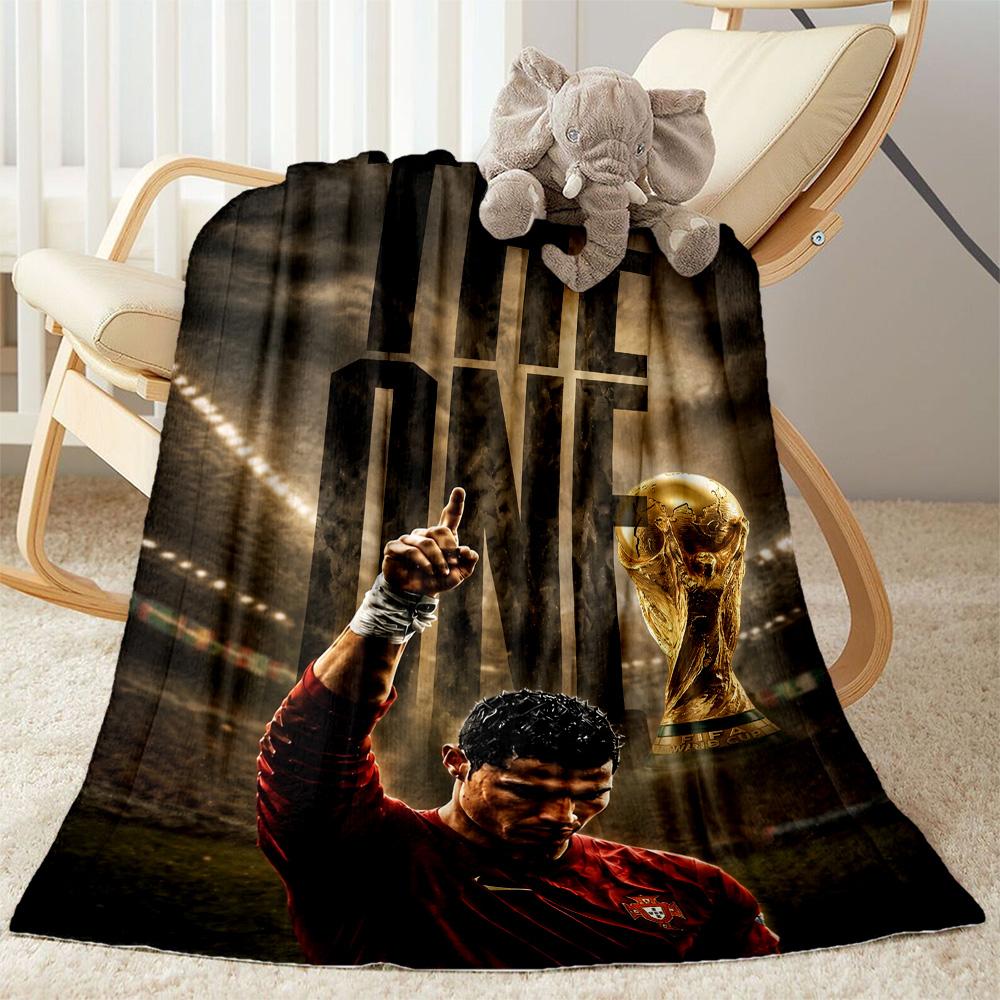 Ronaldo's Legacy Football Blanket Ultra-Soft Suitable for Chair Seaside Bed for All Seasons Digital Print Unique Gift for Family and Friends Camping