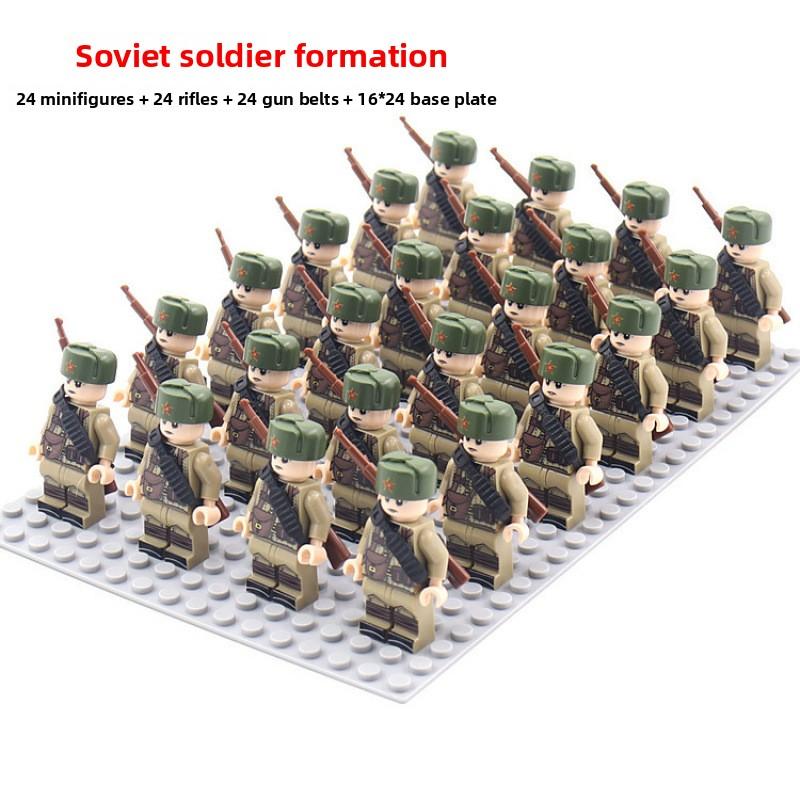 Non-Toxic Military German Soviet And American Soldiers Various Legions New World War Ii Doll Phalanx Suit Rifle Assembly Building Blocks