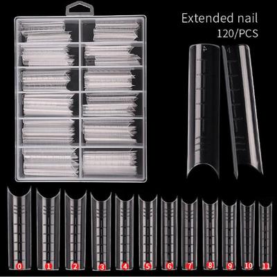 "Punte per Estensione Nail Art - 120 Punte Quadrate Stile Ballerina con Adesivi Completamente Adesivi"