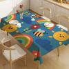 Cloud Rainbow Cartoon Waterproof Rectangle Tablecloth Fiesta Home Decor Dining Room Decor Reusable Table Cover Party Supplies