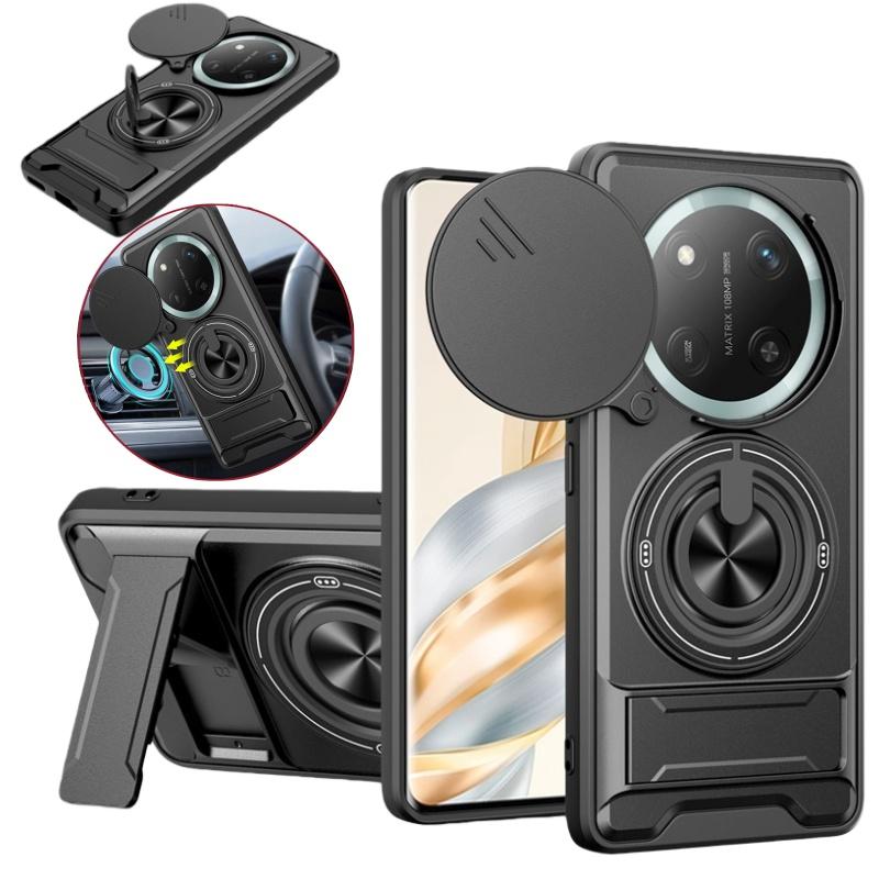 Armor Funda For Honor Magic7 Lite 5G Case Magnetic Holder Ring Stand Phone Cases For Honor Magic 7 Lite Slide Lens Protect Cover
