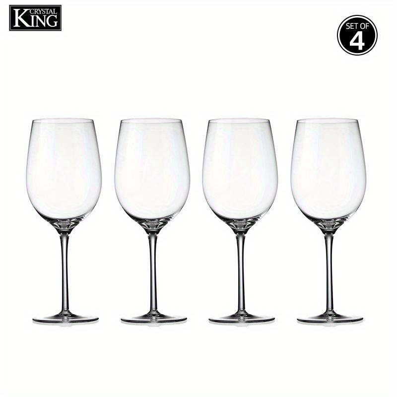 4pcs/set KING CRYSTAL Italian Style Crystal White Or Red Wine Glasses For Wine Tasting Wedding Anniversary Or Christmas Premium Crystal Clear Glass Lo