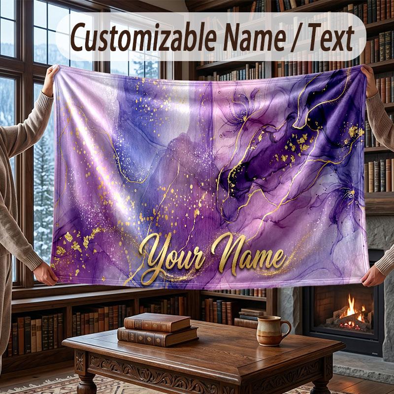 Coperta Ponderata a Tema Geometrico Astratto Coperta Personalizzata con Nome Testo Coperta Morbida Accogliente per Casa Divano Letto