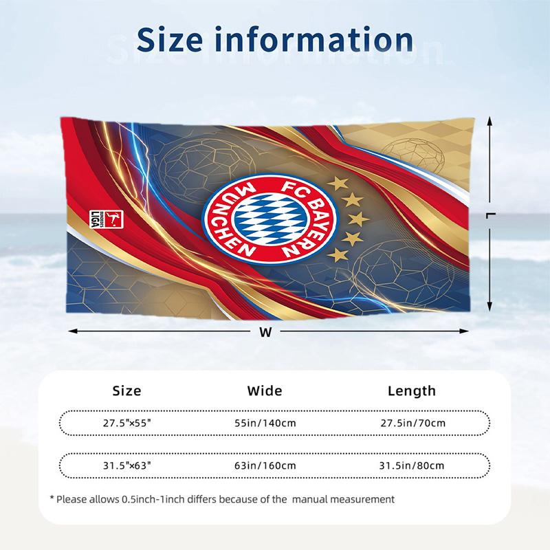Bayern Munich Print Quick Dry Beach Towel Microfiber Absorbent Portable Travel Swimming Towel