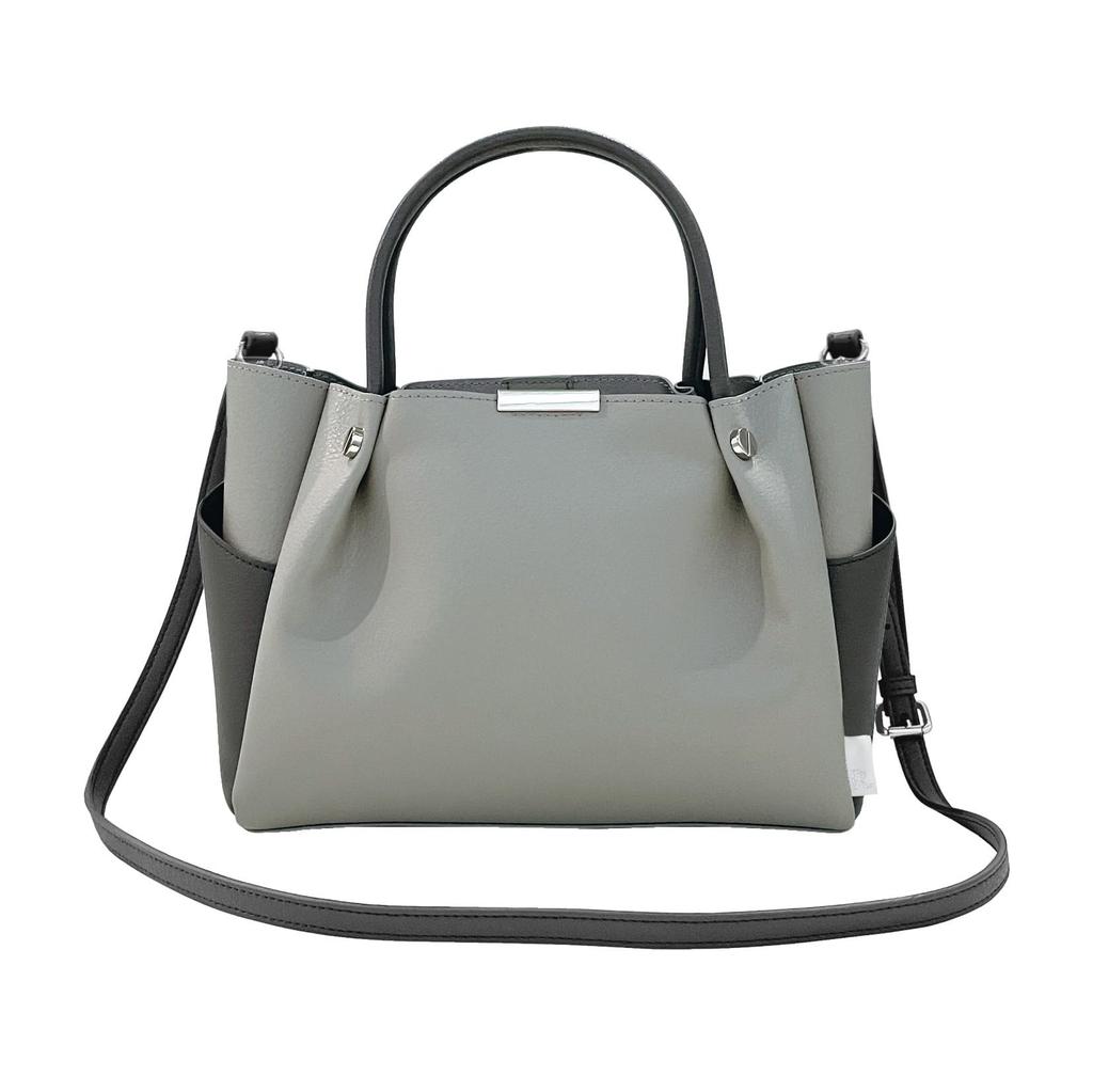1330 Small Horizontal Beautiful Faux Leather Tote Bag with Shoulder LT BR ROOWORK [Rootote] (02 Gray)