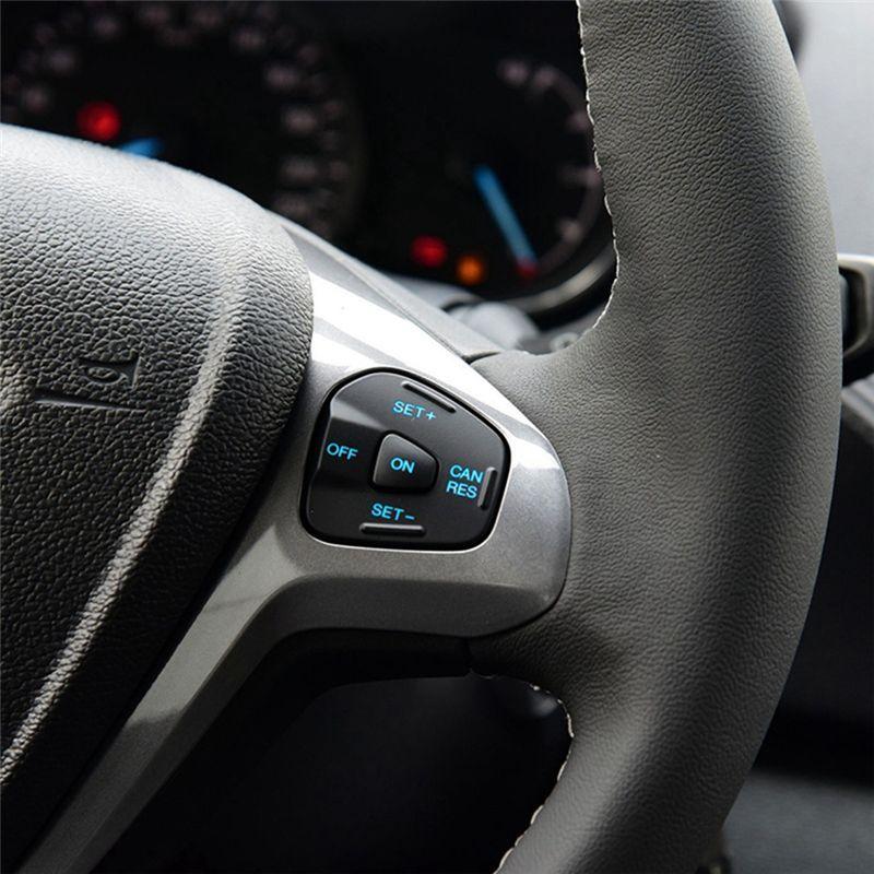 Authentic For Ford Fiesta MK7 MK8 Escort Ecosport Car Red LED Cruise Switch Button With Steering Wheel Trim Frame And Wiring Car