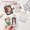 Kawaii Acrylic Photocard Holder Angel Wings with Star Keychain Card Sleeve Hard Card Protector 3-inch Photos Card Cover
