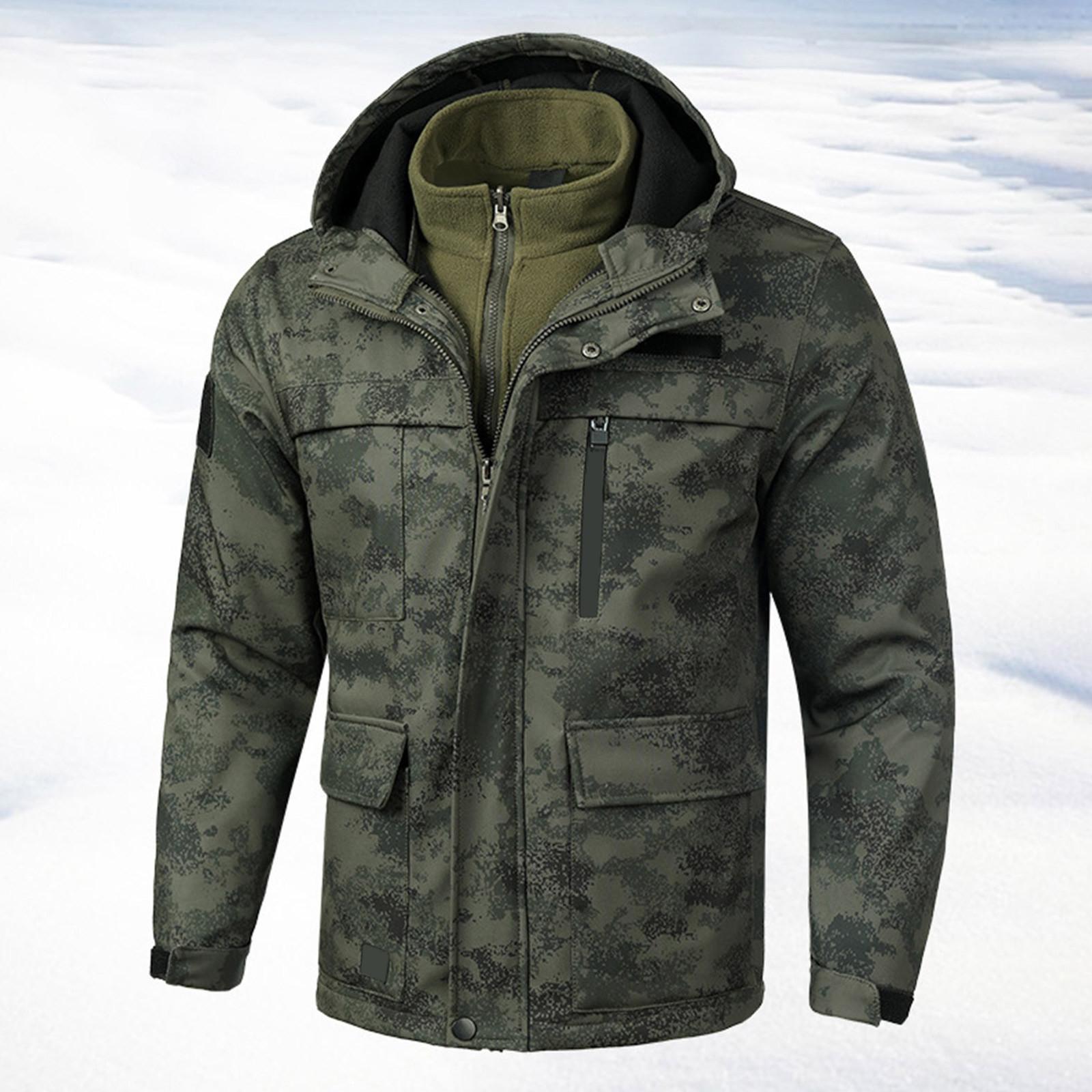 

Мужская куртка Утепленная флисовая куртка Защита от холода Ветрозащитная Водонепроницаемая и теплая Куртка для альпинизма Двухслойная Три в одном XL