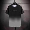 2025 men's summer short-sleeved T-shirt comfortable design color matching trendy brand letter crew neck top