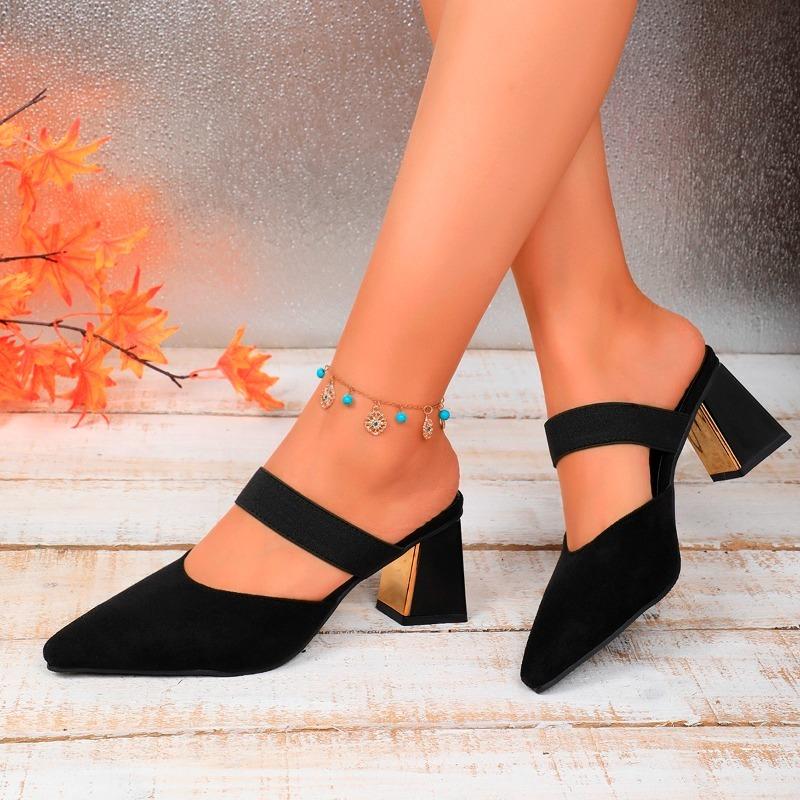 

Мода 2025 Горячая Распродажа Женская Обувь Баотоу Женские Тапочки Мода Большой Размер Платье Тапочки Женские Летние Слингбэки Каблуки Женские Сапатос 42