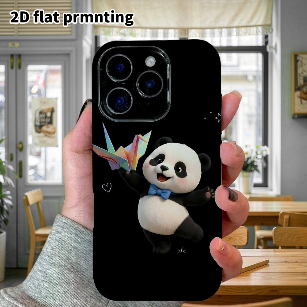 Phone Case: 2D Flat, Suitable for iPhone 18 17 16 15 14 13 12 Pro Protective Case, Cartoon Panda, Perfect Christmas and Halloween Holiday Gift