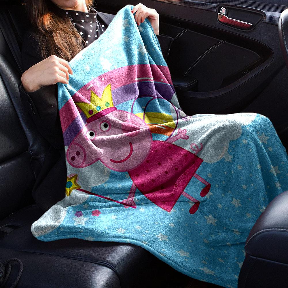 Peppa Pig Theme Printed Blanket - Perfect for Couch, Bed, Travel & Outdoor Use | Machine Washable, Cozy & Durable.