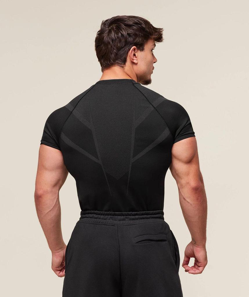 Men's Short Sleeve Gym Sports T-Shirt: Elastic, Crew Neck, Fashion Printed, Fitness Running Training Top