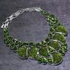 Moldavite Naturelle, Péridot Argent Sterling 925 Bijou Collier 18" S4D06