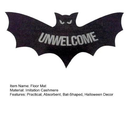 Halloween Welcome Doormat Absorbent Plush Floor Mat Unwelcome Bat Door Mat for Spooky Season Front Door Entrance Home Decor