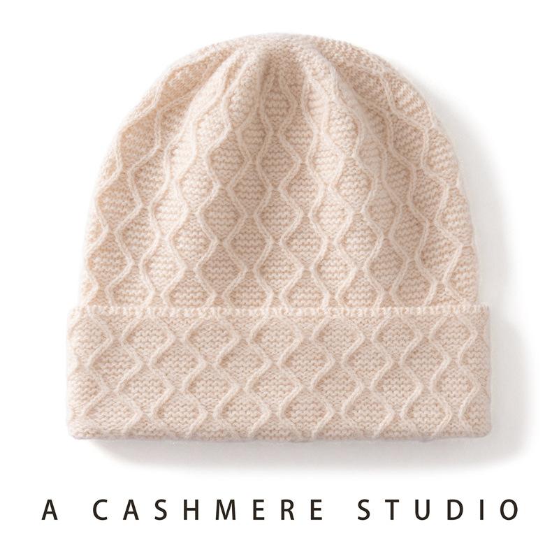Autumn and winter cashmere hats men's and women's knitted sleeves, ear protectors, bag heads, stacking hats, cold-proof, thickened and warm wool hats