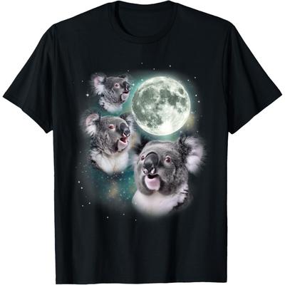 Three Koala Moon _ Cute Quirky Meme Howling Wildlife Koala T-Shirt