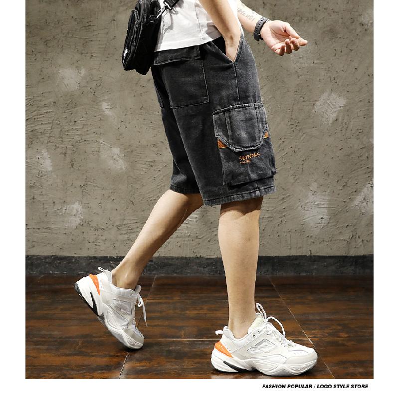 Men's workwear denim shorts 2026 new summer thin loose large size mid-length pants trendy wear-resistant five-point pants