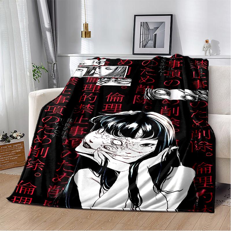 Horror Junji Ito Tomie Kawakami Ghost cartoon Soft Blankets,Throw Blanket Comfortable Blanket for Picnic Beds Sofa Home Bedroom