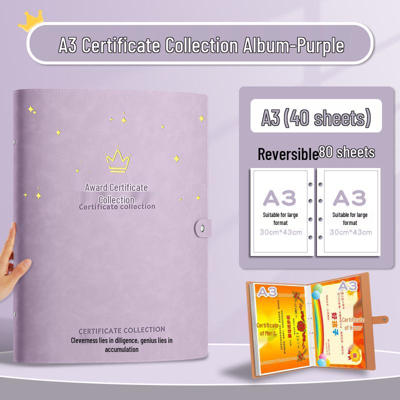 Children's Honor Certificate and Photo Album Organizer - A3/A5 for Elementary and Kindergarten Students