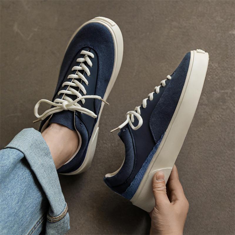 Men Shoes Sneakers 2025 Spring New Canvas Shoes Student Low Top Casual Sport Thick Sole Height Increasing Trend Skateboard Shoes