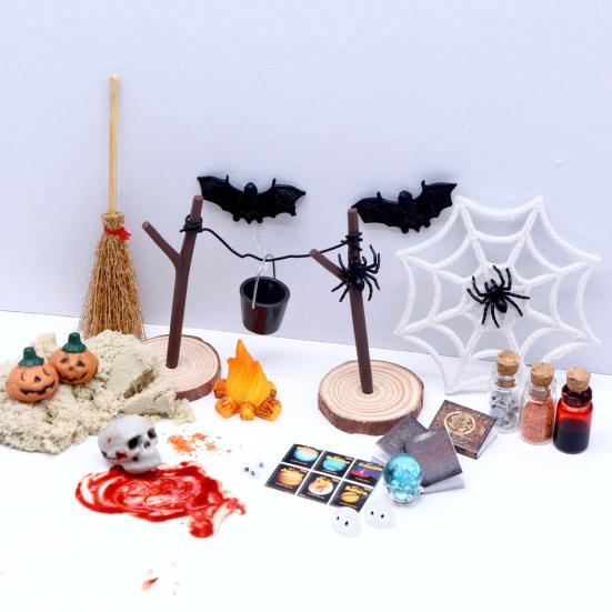 Set Di Decorazioni Halloween In Miniatura Per Casa Delle Bambole | Accessori Con Elfo, Zucca, Ragno, Pipistrelli, Scheletri E Scopa
