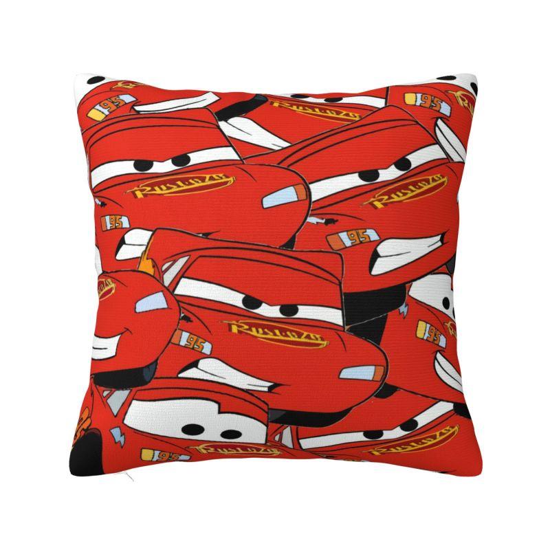 Custom Fashion Lightning McQueen Cartoon Cushion Cover 45x45cm Soft Pillow for Sofa Square Pillowcase