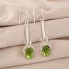 Natural Peridot Gemstone 925 Sterling Silver Jewelry Handmade Drop Earrings1.76" EE-171-3