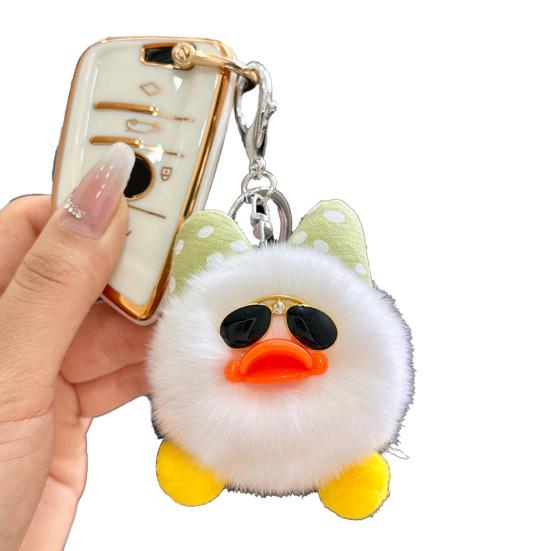 Kids Duck Keychain Imitation Rabbit Plush Keychain Pendant Bags Phones Cars Versatile Decoration Fashionable Accessory