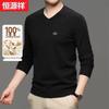 Hengyuanxiang Men's 100% Pure Wool V-Neck Pullover Sweater
