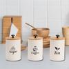 3 Pieces Coffee Sugar Tea Storage Jars Organizer Kitchen Decor Container Set