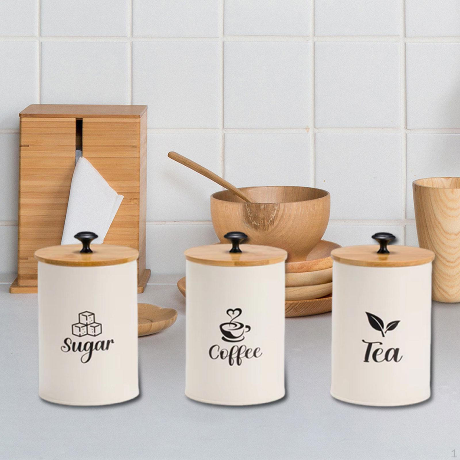 

3 штуки банки для хранения кофе, сахара, чая, органайзер, кухонный декор, набор контейнеров