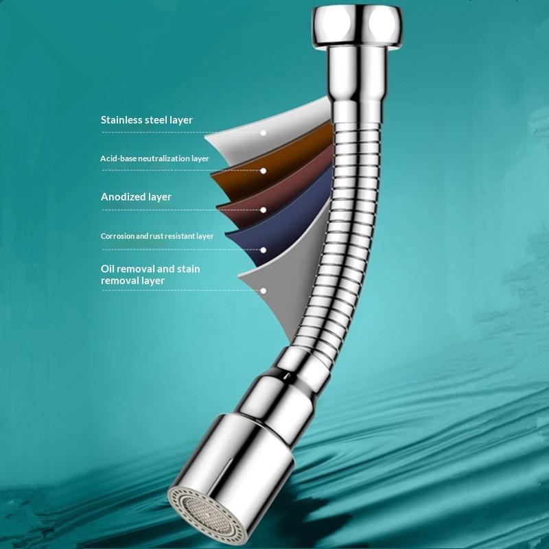 Water-saving Faucet Extender Stainless Steel for Bathroom Sink and Washbasin