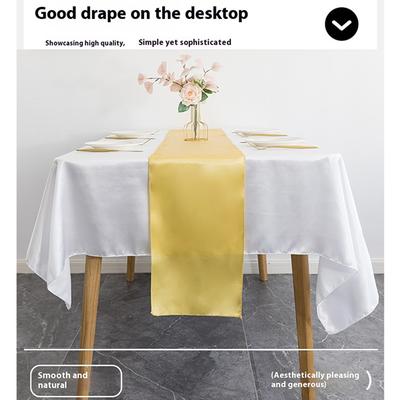 12 STUKS/SET Bruiloft Satijnen Tafelloper Salie 29x275cm Lang Feestbenodigdheid Kerst Thuis Diner Banketten Luxe Tafeldecoratie