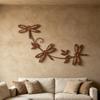 3D Metal Dragonflies Wall Art Hanging Decoration Wrought Iron Wall Hanging Sculpture Garden Homes Party Decoration
