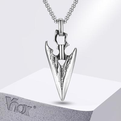 Vnox Viking Spear Head Pendant Necklaces for Men,  Color Arrow Head Necklace Collar, Ethnic Style Jewelry