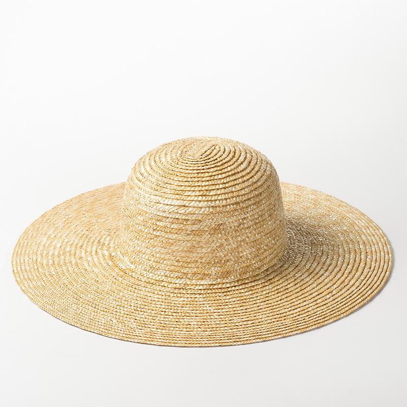 Spring and Summer New Simple and Fashionable Dome Big-brimmed Straw Top Hat for Men and Women, Sun Protection and Sunshade, Beach Big-brimmed Straw