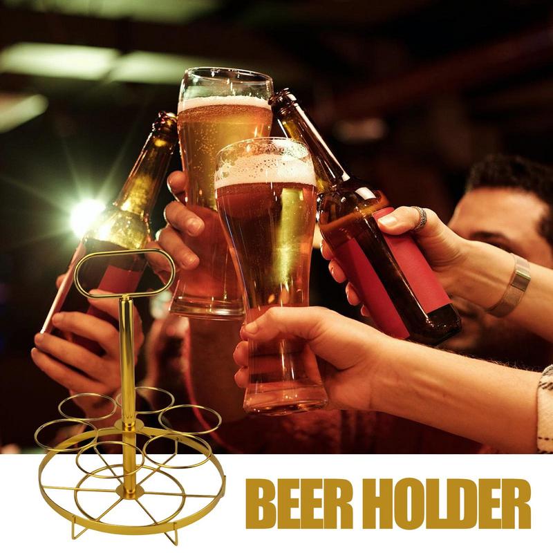 Beer Holder 6 Bottles Beer Organizer Rack Wine Hand Basket Drinking Display Stand For Restaurants Nightclubs Dance Parties China Mainland