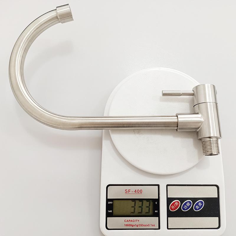 Baterie orizontală pentru chiuvetă pentru spălat legume, din oțel inoxidabil 304, cu 4 puncte, un singur robinet pentru chiuvetă pentru spălat vase de bucătărie la rece, rotativ