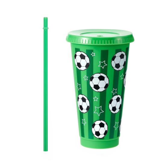 1/6/12Pcs 710ML Plastic Football Cup 24oz Football Themed Tumbler Reusable Drinking Bottle Game Day Sports Football Party Essentials Fan Gift