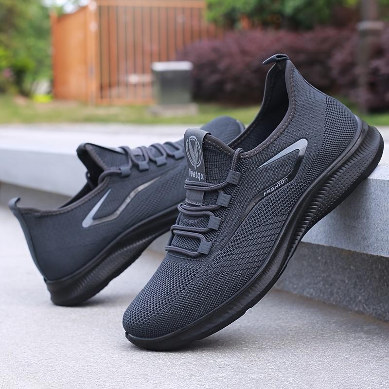 Lätta Casual Sneakers för Herrar med Halkfri Sula - Andningsbart Nät- och Tygtillverkat Ovandel, Slitstark PU-Sula, Rund Tå Låg Topp Design för Vandring, Utomhusbruk, Resor