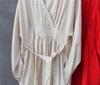 Women's Washed Bamboo Linen Chinese-Style Dress with Waist Seal, Available In 3 Colors