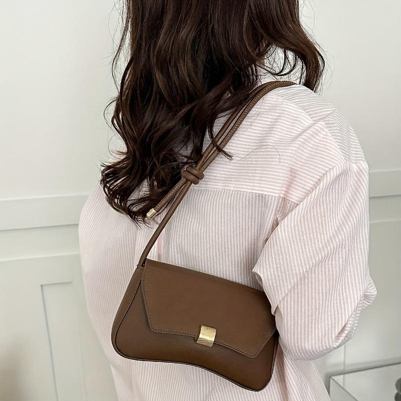 Stylish Retro Flip-Top Bag, Design Armpit Bag for Women Fashion Simple Handheld Stick Bag, Versatile Niche Shoulder Bag