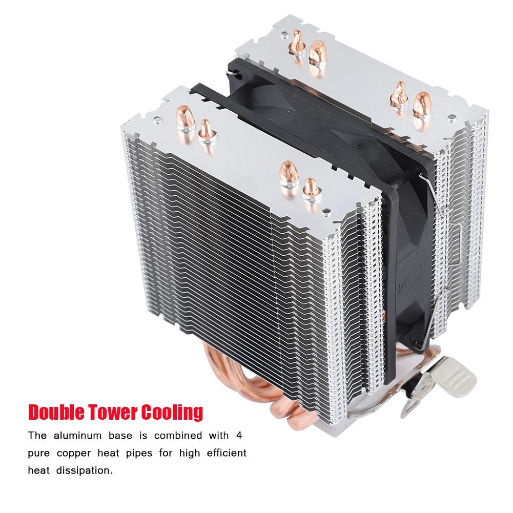 4 Heat Pipe CPU Fan Radiator Cooler Heat Sink For Intel LGA AMD 1366 1155 775