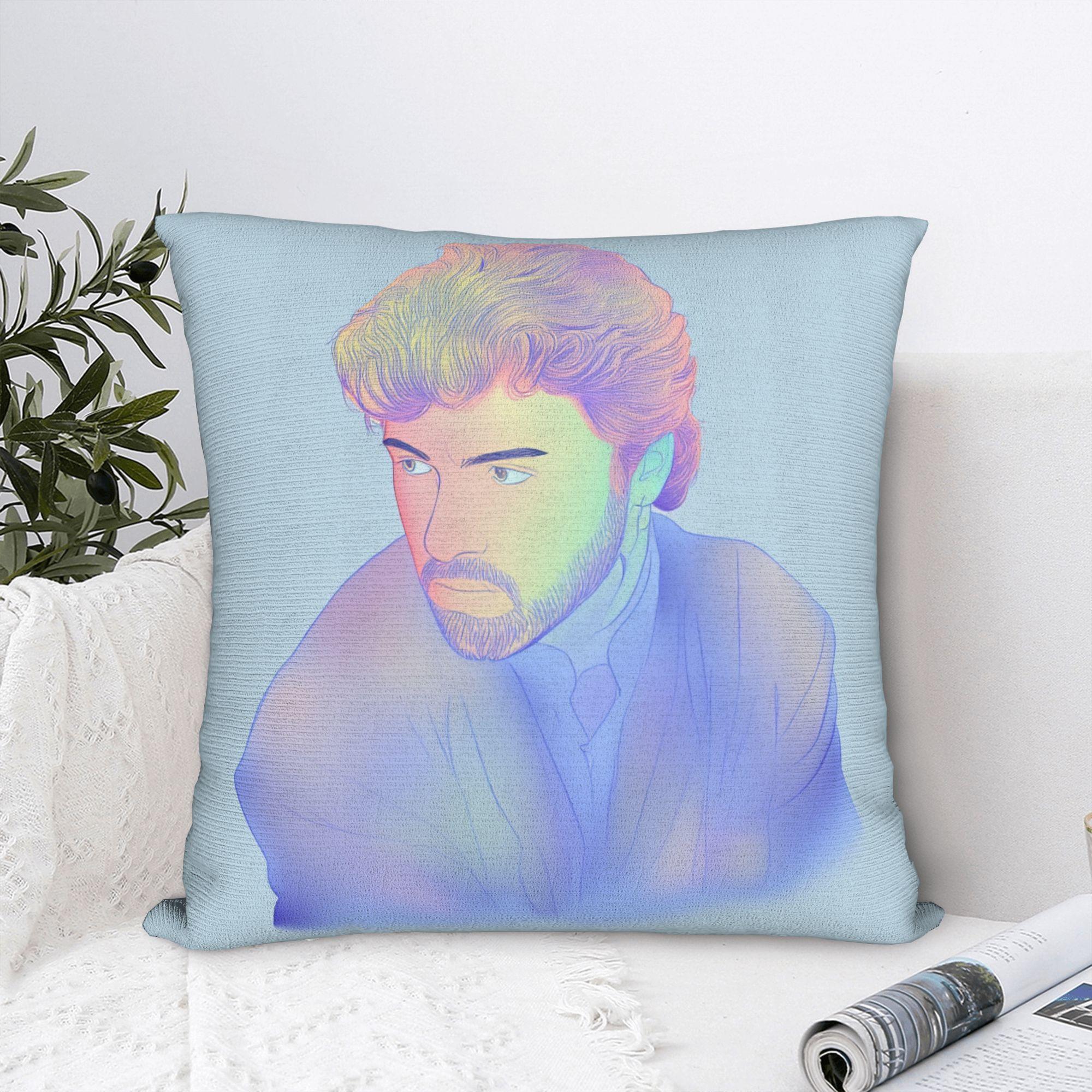 Fine Glasses Unisex Pillow Case Singer George Michael Comfy Pillow Cover For Sofa Couch Bed Living Room Kawaii Pillowcases