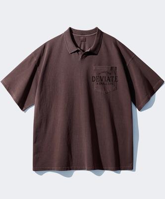 PERSTEP Diviet Pigment Collared Short Sleeve Brown Bjst4644