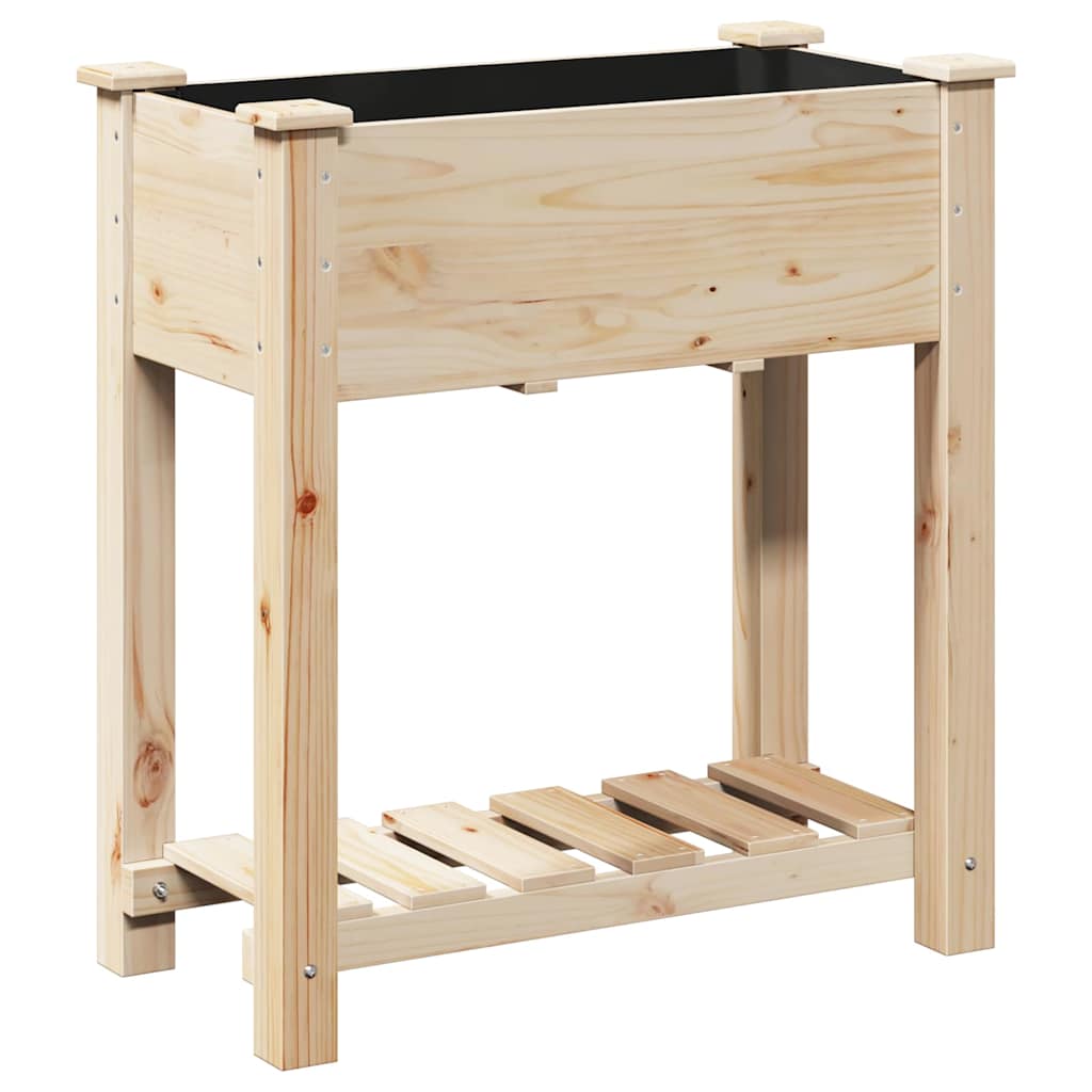 Garden Planter with Shelf Beige 71 x 37 x 76.5 cm