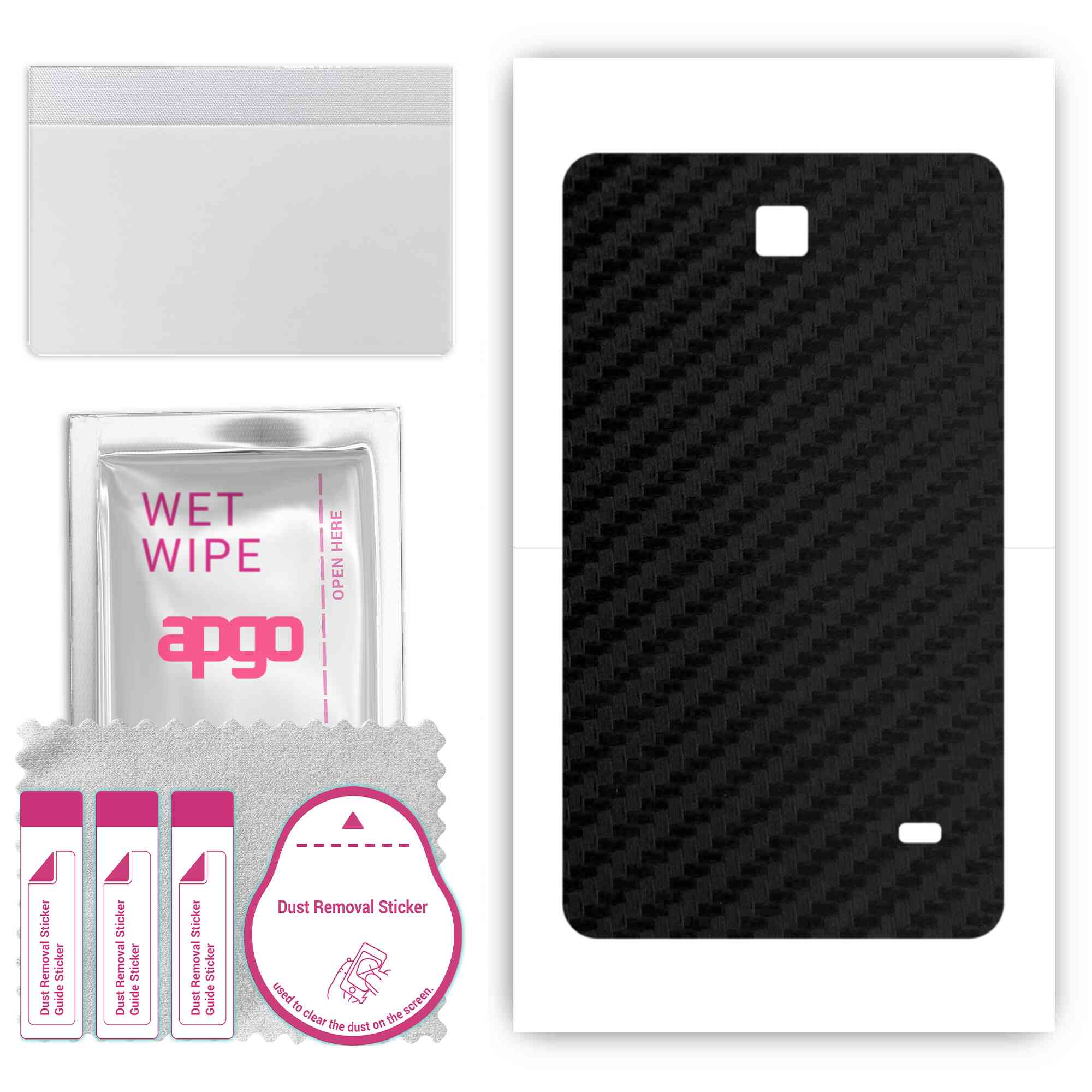 

apgo Protective Skin Sticker for the back compatible with Samsung Galaxy Tab 4 7.0 SM-T230, Wrap Film, Foil, Vinyl - Pattern Carbon Black